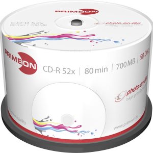 Primeon 2761105 CD-R 80 disc 700 MB 50 stuk(s) Spindel Bedrukbaar Primeon 2761105 CD-R 80 disc 700 MB 50 stuk(s) Spindel Bedrukbaar