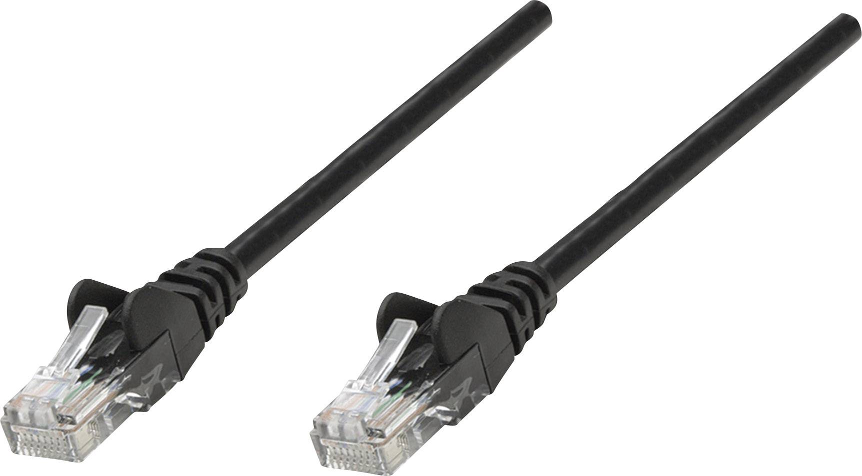Intellinet 735308 RJ45 Netwerkkabel, patchkabel CAT 6 S/FTP 1.00 m Zwart Vergulde steekcontacten 1 stuk(s)