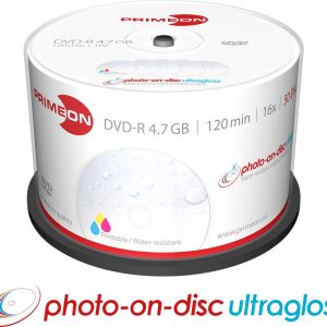 Primeon 2761207 DVD-R disc 4.7 GB 50 stuk(s) Spindel Bedrukbaar, Hoogglans opppervlak, Watervast, Onuitwisbaar Primeon 2761207 DVD-R disc 4.7 GB 50 stuk(s) Spindel Bedrukbaar, Hoogglans opppervlak, Watervast, Onuitwisbaar