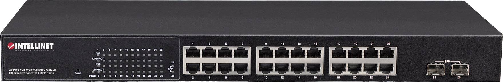 Intellinet 560559 560559 Netwerk switch 24 + 2 poorten 1 GBit/s PoE-functie