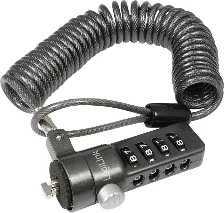 LogiLink Laptopslot Cijferslot Uittrekbaar 180 cm NBS004