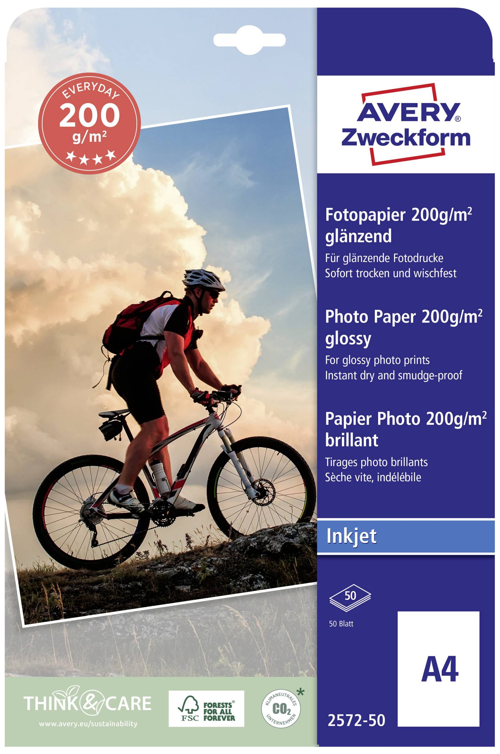 Avery-Zweckform Superior Photo Paper Inkjet BIG PACK 2572-50 Fotopapier DIN A4 200 g/m² 50 vellen Hoogglans