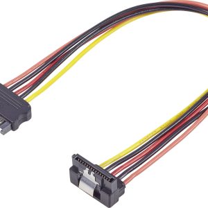 Renkforce Stroom Verlengkabel [1x SATA-stroomstekker – 1x SATA-stroombus] 0.30 m Zwart, Rood, Geel