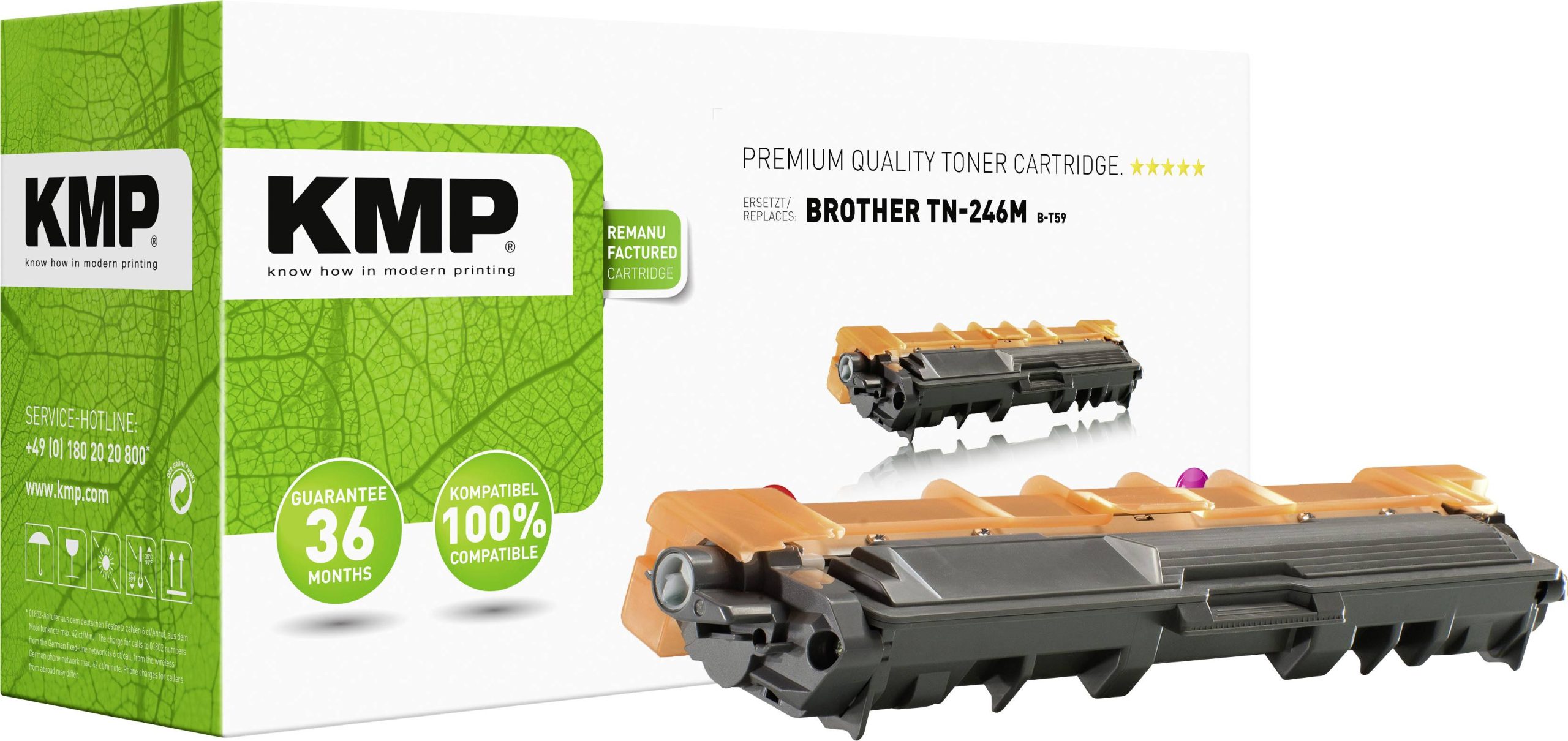 KMP Tonercassette vervangt Brother TN-246M, TN246M Compatibel Magenta 2200 bladzijden B-T59
