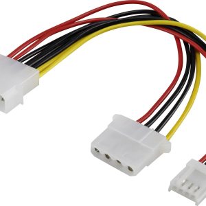 Renkforce Stroom Verlengkabel [1x IDE-stroomstekker 4-polig – 1x IDE-stroombus 4-polig, Floppy-stroombus] 0.15 m Zwart,