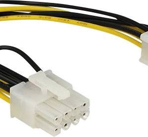 Delock Stroom Aansluitkabel [1x PCIe-stekker 8-polig – 1x PCIe-bus 6-polig] 0.20 m Geel, Zwart