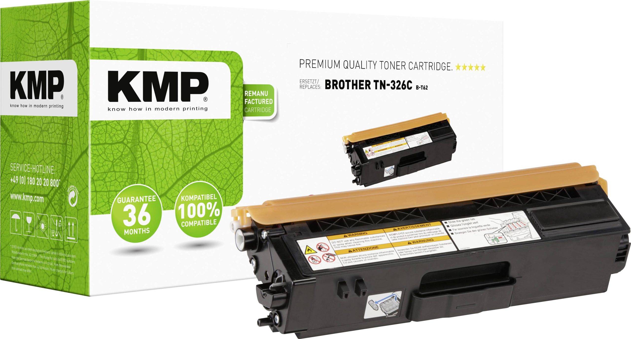 KMP Tonercassette vervangt Brother TN-326C, TN326C Compatibel Cyaan 3500 bladzijden B-T62