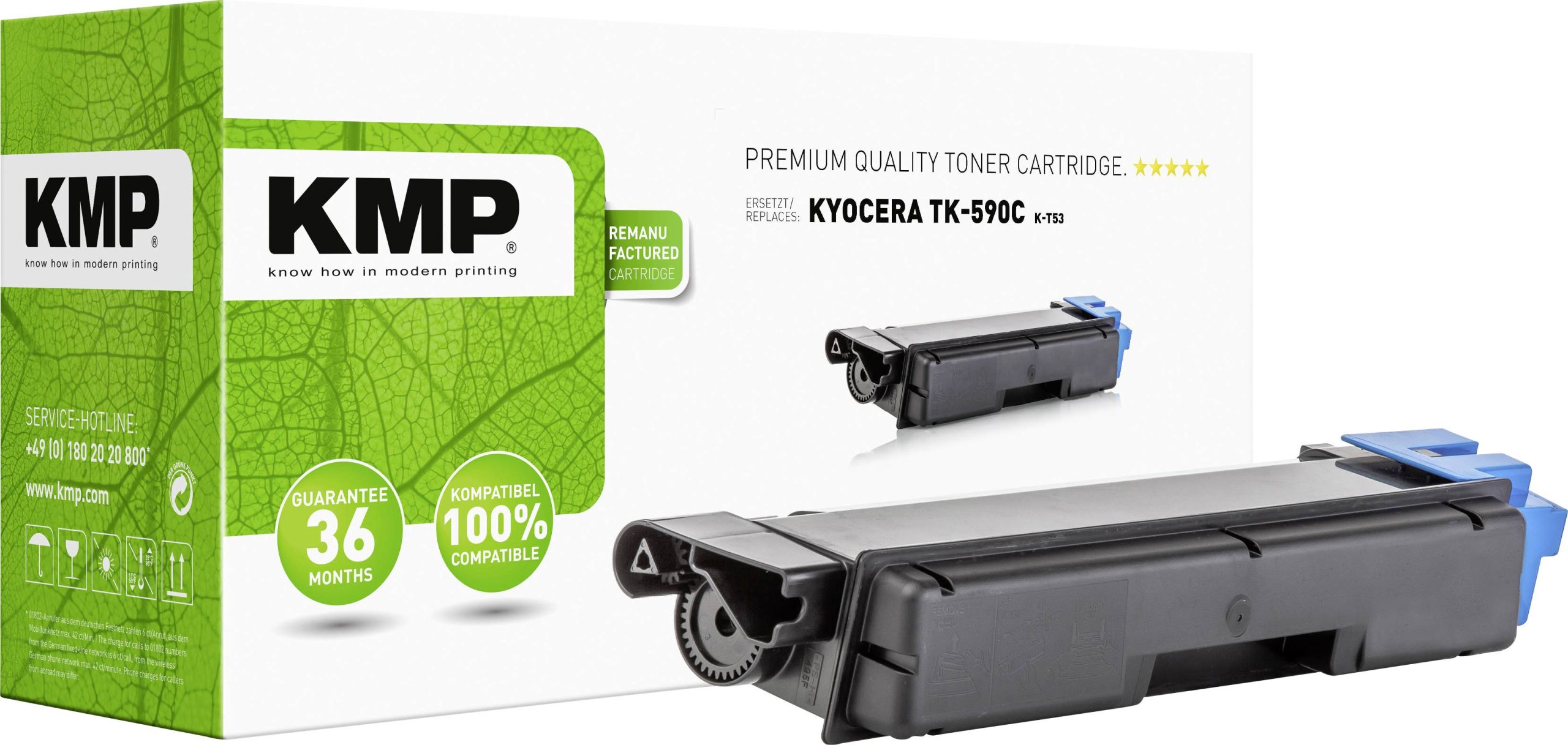 KMP Tonercassette vervangt Kyocera TK-590C Compatibel Cyaan 5000 bladzijden K-T53