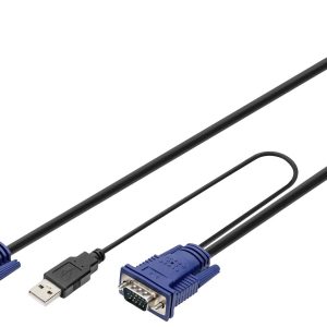Digitus KVM Adapterkabel [1x USB-A, VGA – 1x VGA] 5.00 m Zwart