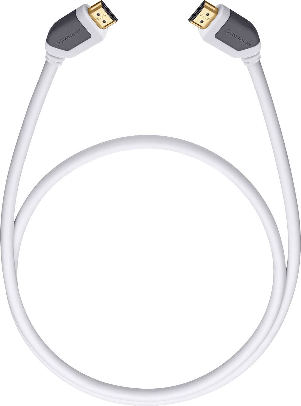 Oehlbach 92573 HDMI-kabel HDMI Aansluitkabel HDMI-A-stekker, HDMI-A-stekker 2.20 m Wit