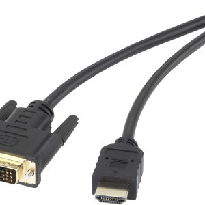Renkforce RF-4212219 DVI-kabel DVI / HDMI Adapterkabel DVI-D 18+1-polige stekker, HDMI-A-stekker 5.00 m Zwart Vergulde s Renkforce RF-4212219 DVI-kabel DVI / HDMI Adapterkabel DVI-D 18+1-polige stekker, HDMI-A-stekker 5.00 m Zwart Vergulde s