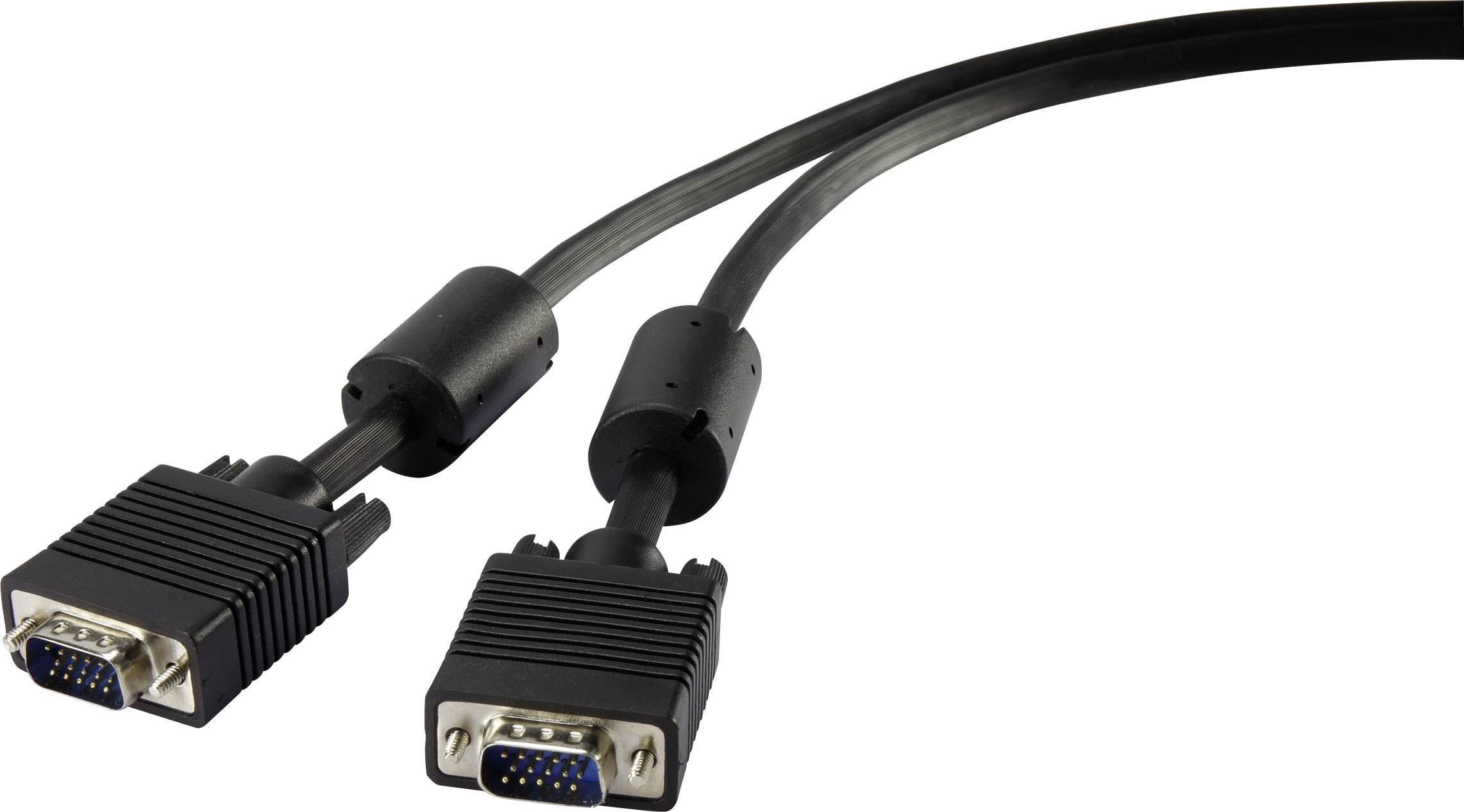 Renkforce RF-4212492 VGA-kabel VGA Aansluitkabel VGA-stekker 15-polig, VGA-stekker 15-polig 0.50 m Zwart Met Ferrietkern
