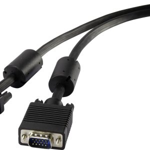 Renkforce RF-4212498 VGA-kabel VGA Aansluitkabel VGA-stekker 15-polig, VGA-stekker 15-polig 1.80 m Zwart Met Ferrietkern
