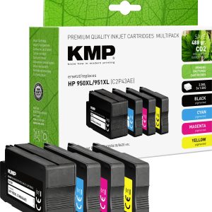 KMP Inktcartridge vervangt HP 950XL, 951XL, C2P43AE, CN045AE, CN046AE, CN047AE, CN048AE Compatibel Combipack Zwart, Cyaa KMP Inktcartridge vervangt HP 950XL, 951XL, C2P43AE, CN045AE, CN046AE, CN047AE, CN048AE Compatibel Combipack Zwart, Cyaa