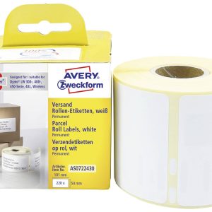 Avery-Zweckform Rol met etiketten Compatibel vervangt DYMO, Seiko 99014, S0722430 101 x 54 mm Papier Wit 220 stuk(s) Per Avery-Zweckform Rol met etiketten Compatibel vervangt DYMO, Seiko 99014, S0722430 101 x 54 mm Papier Wit 220 stuk(s) Per