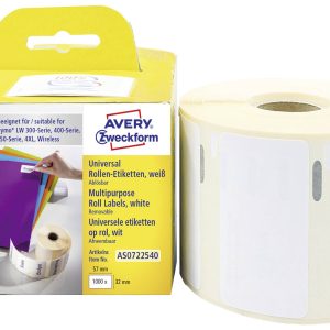 Avery-Zweckform Rol met etiketten Compatibel vervangt DYMO 11354, S0722540 57 x 32 mm Papier Wit 1000 stuk(s) Weer verwi Avery-Zweckform Rol met etiketten Compatibel vervangt DYMO 11354, S0722540 57 x 32 mm Papier Wit 1000 stuk(s) Weer verwi