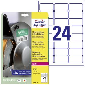 Avery-Zweckform L7912-10 63.5 x 33.9 mm Polyethyleen folie Wit 240 stuk(s) Permanent hechtend Folie-etiketten Avery-Zweckform L7912-10 63.5 x 33.9 mm Polyethyleen folie Wit 240 stuk(s) Permanent hechtend Folie-etiketten