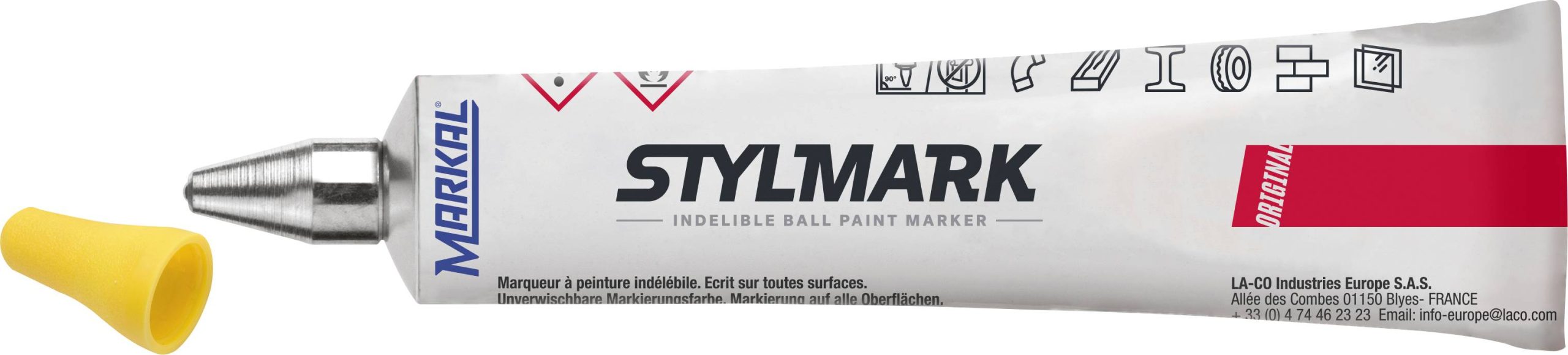 Markal Stylmark Original Tubemarker Geel 2 mm, 3 mm