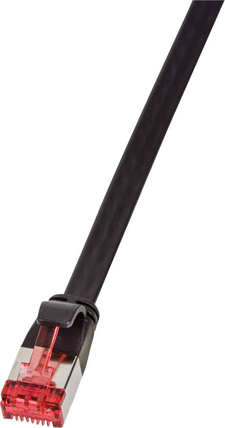 LogiLink CF2013S RJ45 Netwerkkabel, patchkabel CAT 6 U/FTP 0.25 m Zwart Vergulde steekcontacten 1 stuk(s)