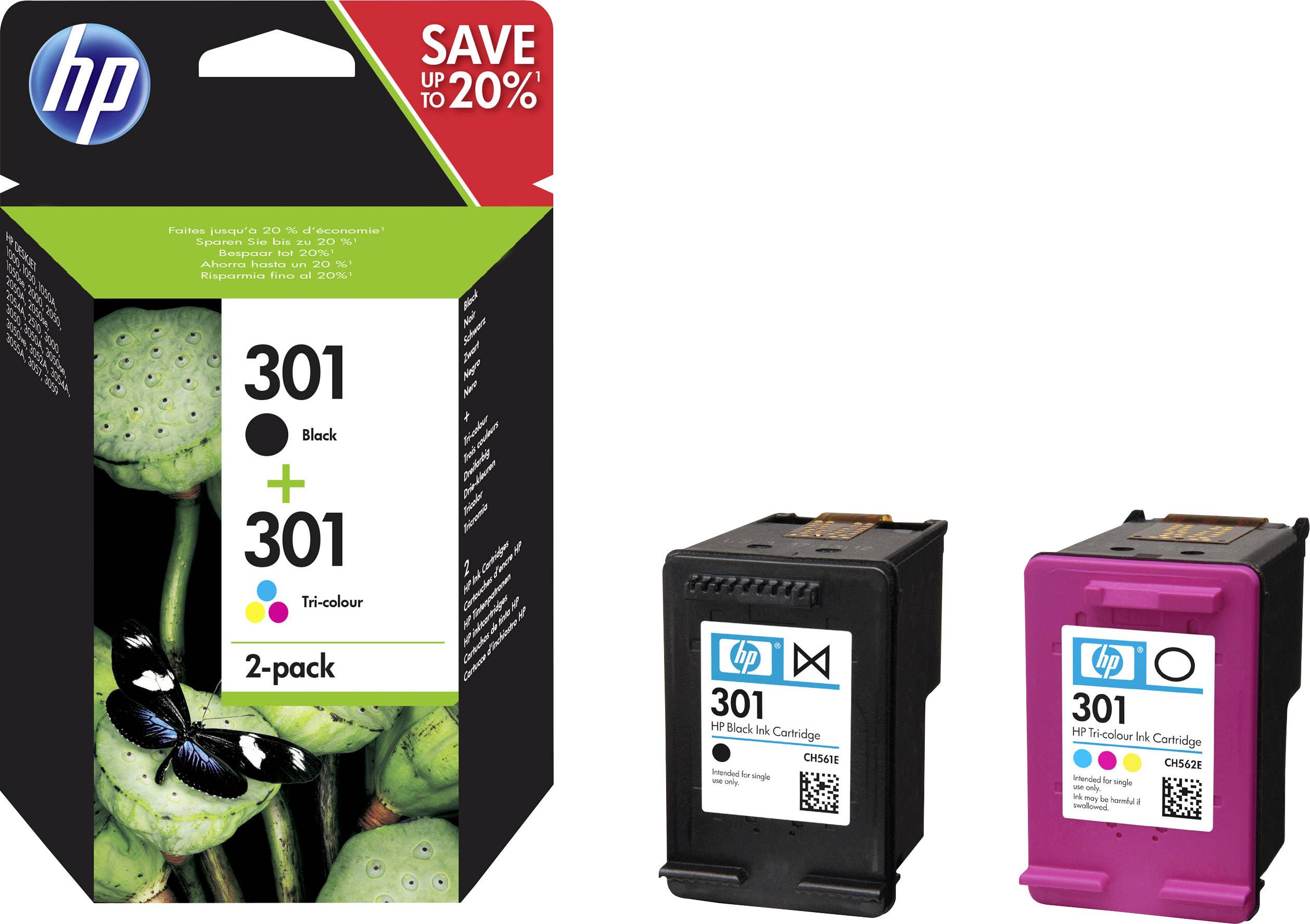 HP 301 Inktcartridge Combipack Origineel Zwart, Cyaan, Magenta, Geel N9J72AE Inkt