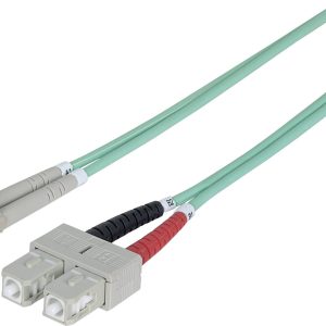 Intellinet 751094 Glasvezel Optische vezel Aansluitkabel 5.00 m Turquoise [1x LC-stekker – 1x SC-stekker] 50/125 µ Multi