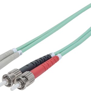 Intellinet 751001 Glasvezel Optische vezel Aansluitkabel 2.00 m Turquoise [1x ST-stekker – 1x LC-stekker] 50/125 µ Multi
