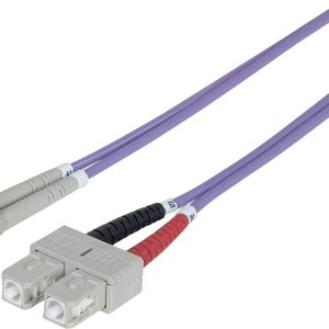 Intellinet 750929 Glasvezel Optische vezel Aansluitkabel 2.00 m Lila, Violet [1x LC-stekker – 1x SC-stekker] 50/125 µ Mu