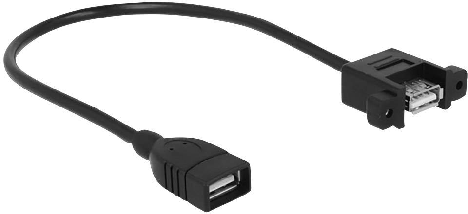 Delock 85105 USB-kabel USB 2.0 USB-A bus, USB-A bus 0.25 m Zwart