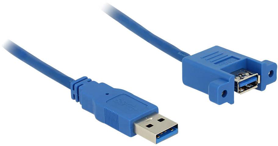 Delock 85112 USB-kabel USB 3.2 Gen1 USB-A stekker, USB-A bus 1.00 m Blauw