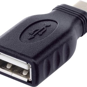 Renkforce USB 2.0 Adapter [1x USB-C stekker – 1x USB 2.0 bus A] rf-usba-10 Met OTG-functie, Vergulde steekcontacten