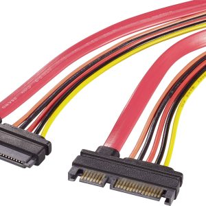 Renkforce HDD, Stroom Verlengkabel [1x SATA-combi-stekker 15+7-polig – 1x SATA-combi-bus 15+7-polig] 0.20 m Rood, Oranje