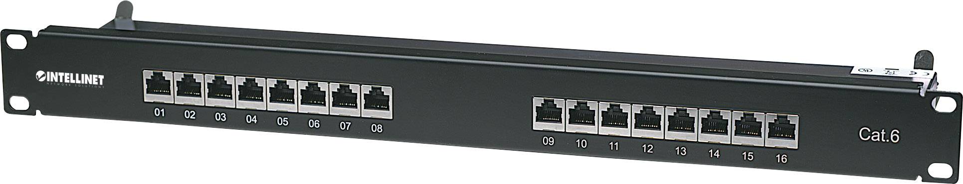 Intellinet 720021 16 poorten Netwerkpatchpaneel 483 mm (19") CAT 6 1 HE Ingericht