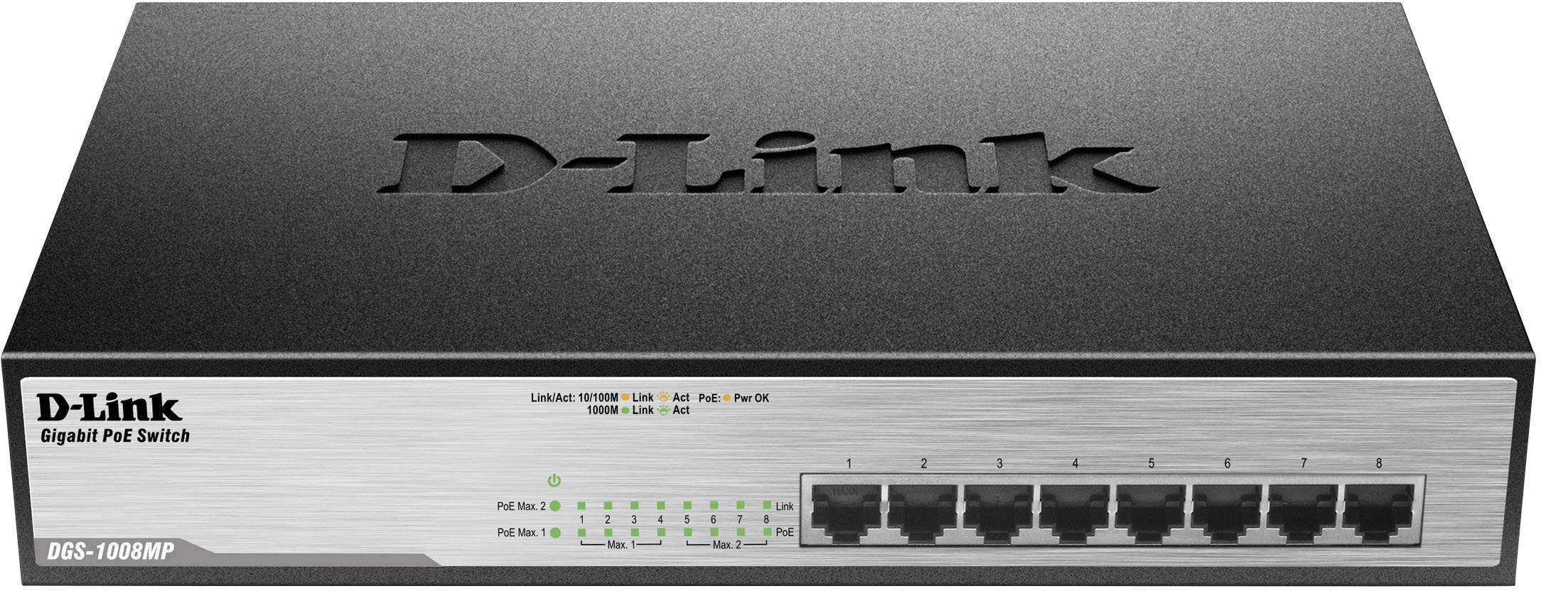 D-Link DGS-1008MP DGS-1008MP Netwerk switch 8 poorten 1 GBit/s PoE-functie