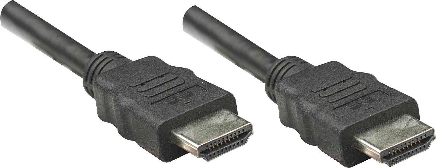 Manhattan 323192 HDMI-kabel HDMI Aansluitkabel HDMI-A-stekker, HDMI-A-stekker 1.00 m Zwart Folie afscherming, Afschermin