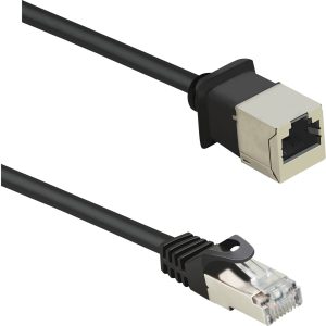 Renkforce RF-4394127 RJ45 Netwerkkabel, patchkabel CAT 5e F/UTP 5.00 m Zwart Verlengkabel Snagless, Vergulde steekcontac