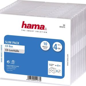 Hama 00051273 CD-hoes slim 4 CD’s/DVD’s/Blu-rays Transparant Polystereen 10 stuk(s) Hama 00051273 CD-hoes slim 4 CD’s/DVD’s/Blu-rays Transparant Polystereen 10 stuk(s)