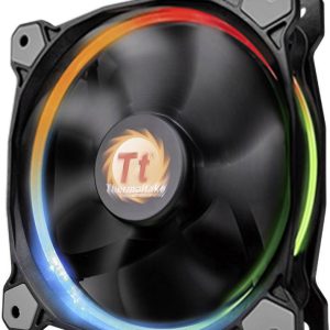 Thermaltake Riing 12 LED RGB PC-ventilator Zwart (b x h x d) 120 x 120 x 25 mm Incl. LED-verlichting