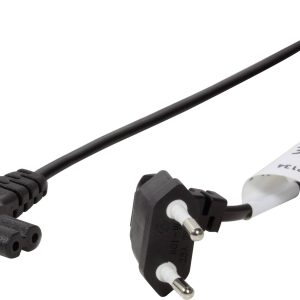 LogiLink Stroom Aansluitkabel [1x Euro-stekker – 1x Apparaatstekker C8] 0.75 m Zwart