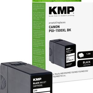 KMP Inktcartridge vervangt Canon PGI-1500BK XL Compatibel Zwart C99 1564,0001 KMP Inktcartridge vervangt Canon PGI-1500BK XL Compatibel Zwart C99 1564,0001