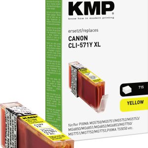 KMP Inktcartridge vervangt Canon CLI-571Y XL Compatibel Geel C107YX 1569,0009 KMP Inktcartridge vervangt Canon CLI-571Y XL Compatibel Geel C107YX 1569,0009