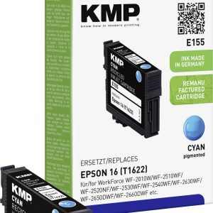KMP Inktcartridge vervangt Epson 16, T1622 Compatibel Cyaan E155 1621,4803 KMP Inktcartridge vervangt Epson 16, T1622 Compatibel Cyaan E155 1621,4803