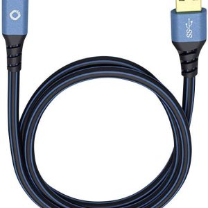 Oehlbach USB Plus C3 USB 3.2 Gen 1 (USB 3.0) [1x USB 3.2 Gen 1 stekker A (USB 3.0) – 1x USB-C stekker] 3.00 m Blauw Verg