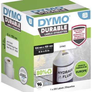 DYMO 2112287 Rol met etiketten 159 x 104 mm Polypropyleen folie Wit 200 stuk(s) Permanent hechtend Universele etiketten,