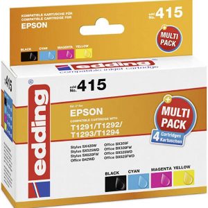 Edding Inktcartridge vervangt Epson T1291, T1292, T1293, T1294 Zwart, Cyaan, Magenta, Geel