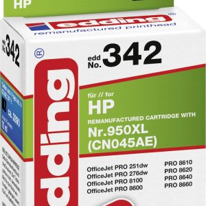 Edding Inktcartridge vervangt HP 950XL, CN045AE Compatibel Zwart EDD-342 EDD-342 Edding Inktcartridge vervangt HP 950XL, CN045AE Compatibel Zwart EDD-342 EDD-342