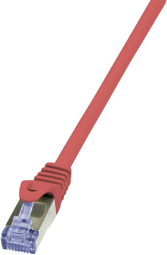 LogiLink CQ5064S RJ45 Netwerkkabel, patchkabel CAT 6A S/FTP 3.00 m Rood Vlambestendig, Halogeenvrij, Snagless 1 stuk(s)