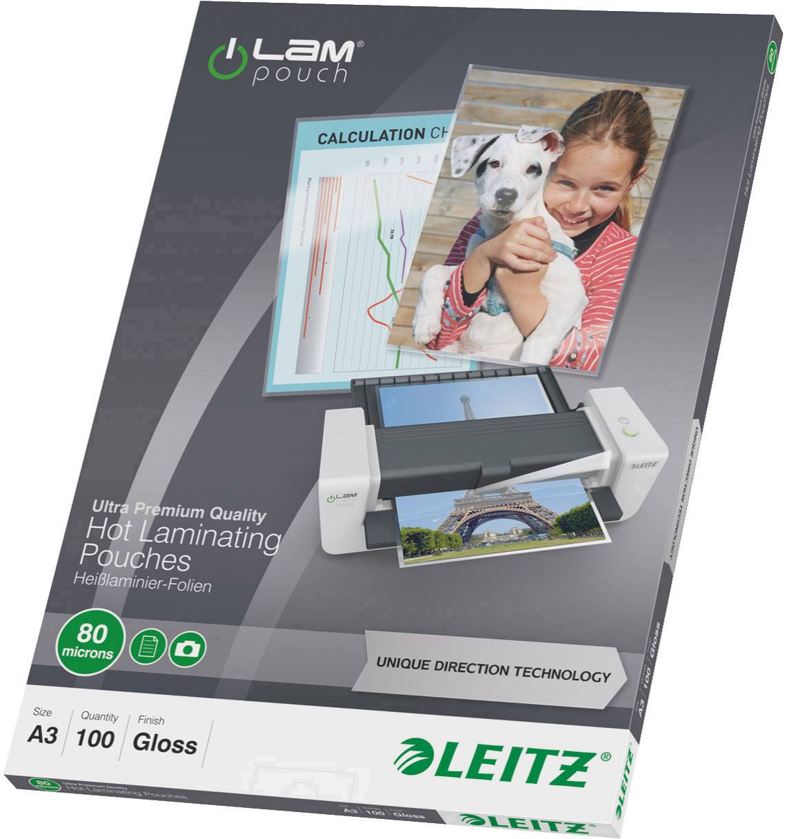 Leitz Lamineerfolie DIN A3 80 micron glanzend 100 stuk(s)