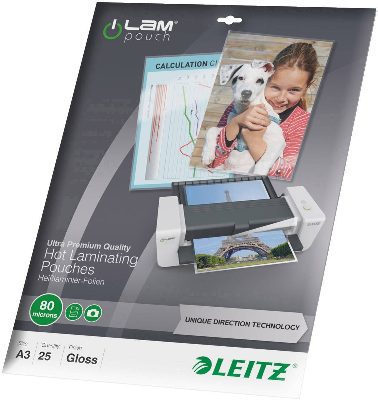 Leitz Lamineerfolie DIN A3 80 micron glanzend 25 stuk(s)