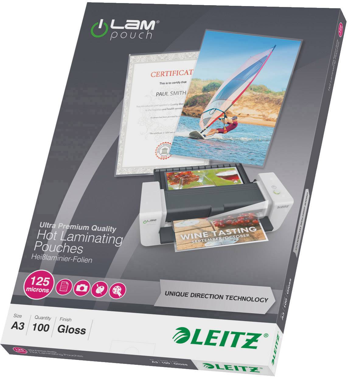Leitz Lamineerfolie DIN A3 125 micron glanzend 100 stuk(s)