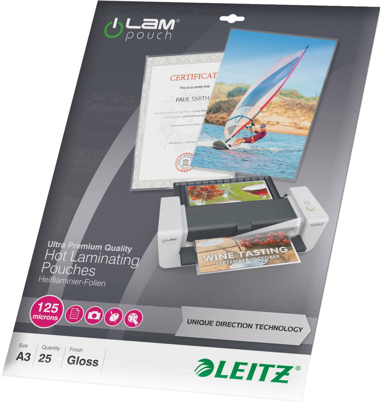 Leitz Lamineerfolie DIN A3 125 micron glanzend 25 stuk(s)